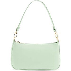 Women Light Green Retro Vegan Leather Polyester Lining Classic Tote HandBag